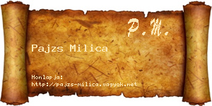 Pajzs Milica névjegykártya